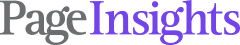 Logotipo de PageInsights en gris y violeta