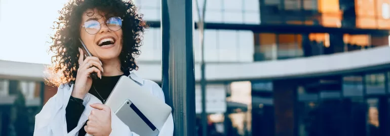 Person at a phone call